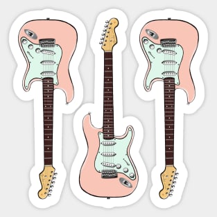 Triple Shell Pink Stratocaster Sticker